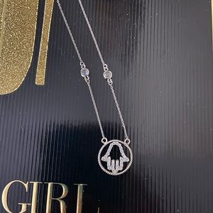 Silver 925 hand of Fatima charm with chain